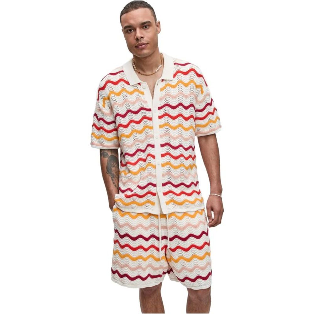 Mode Of One Mens Gradient Zig-Zag Polo Sweater, NWT